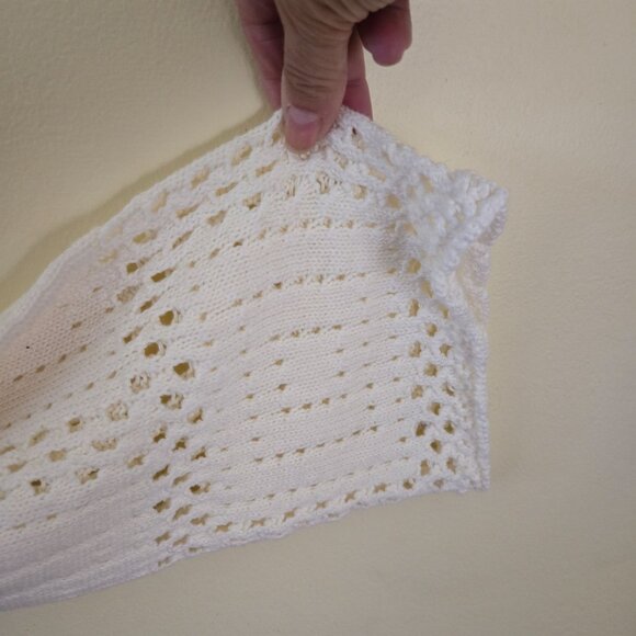 Lucky Brand NWT Open Stitch Peplum Long Sleeve Sweater Cream Size XL - Picture 7 of 11